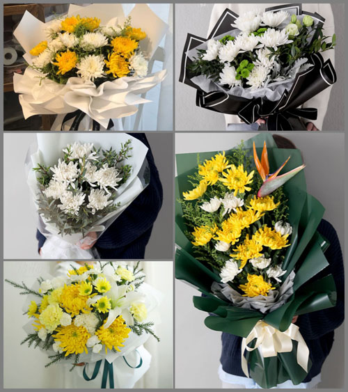 山东莱芜莱城区雪野镇南白座村白事花束代送